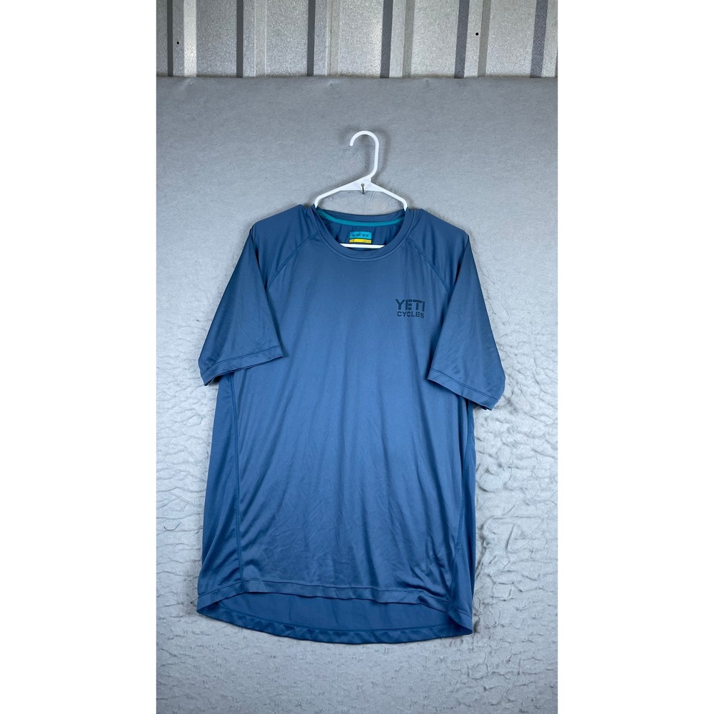 Yeti Cycles Jersey Mens Large Blue Excellent Short Sleeve MTB Performance Shirt